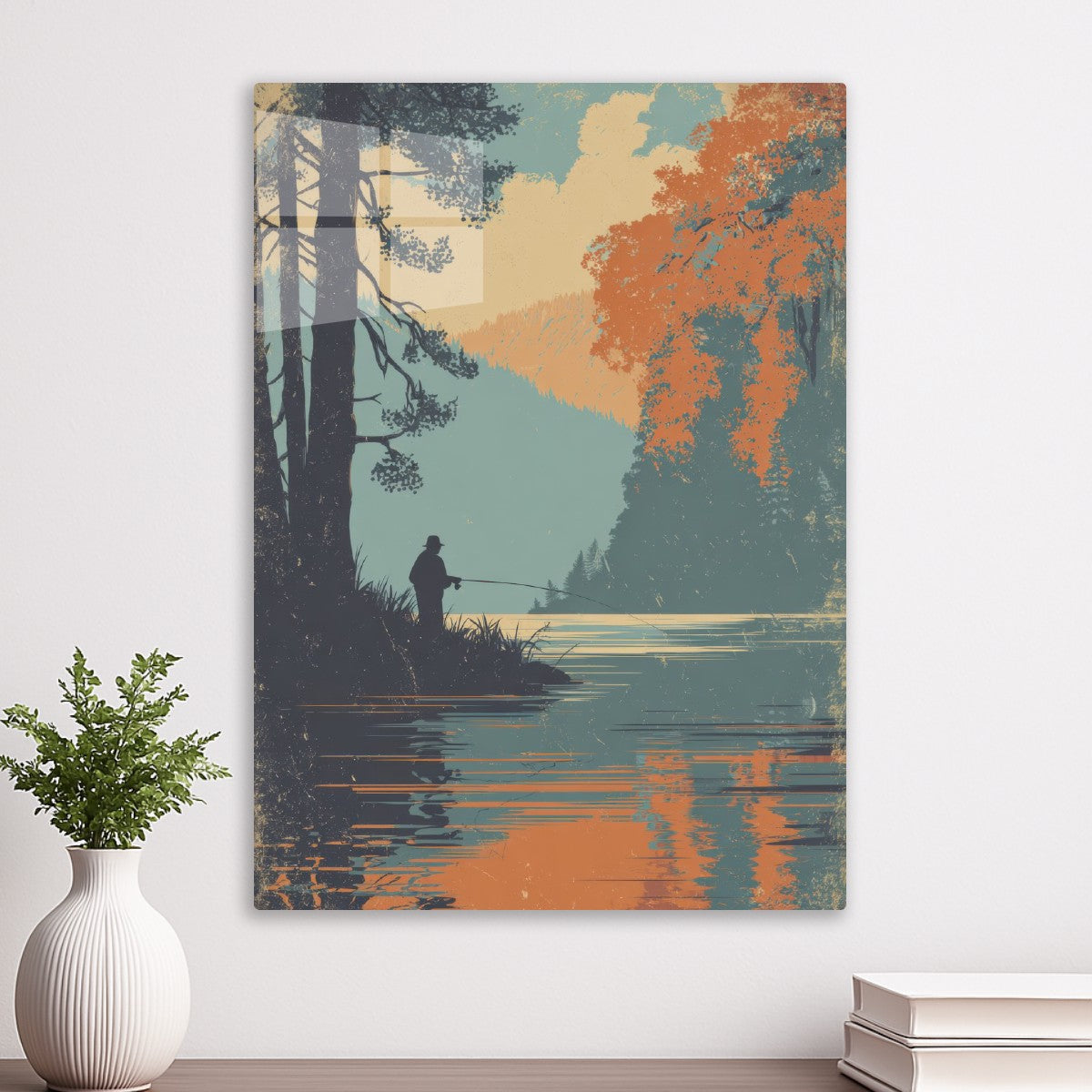 Man Fishing in the Lake