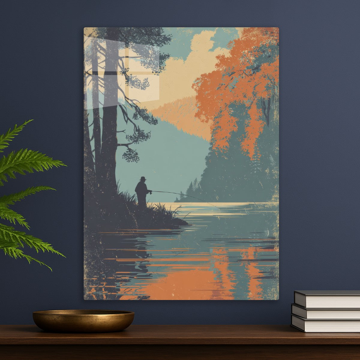 Man Fishing in the Lake