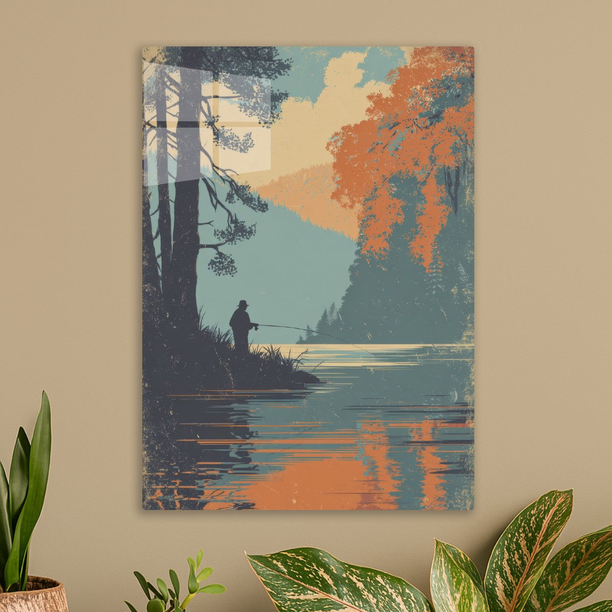 Man Fishing in the Lake