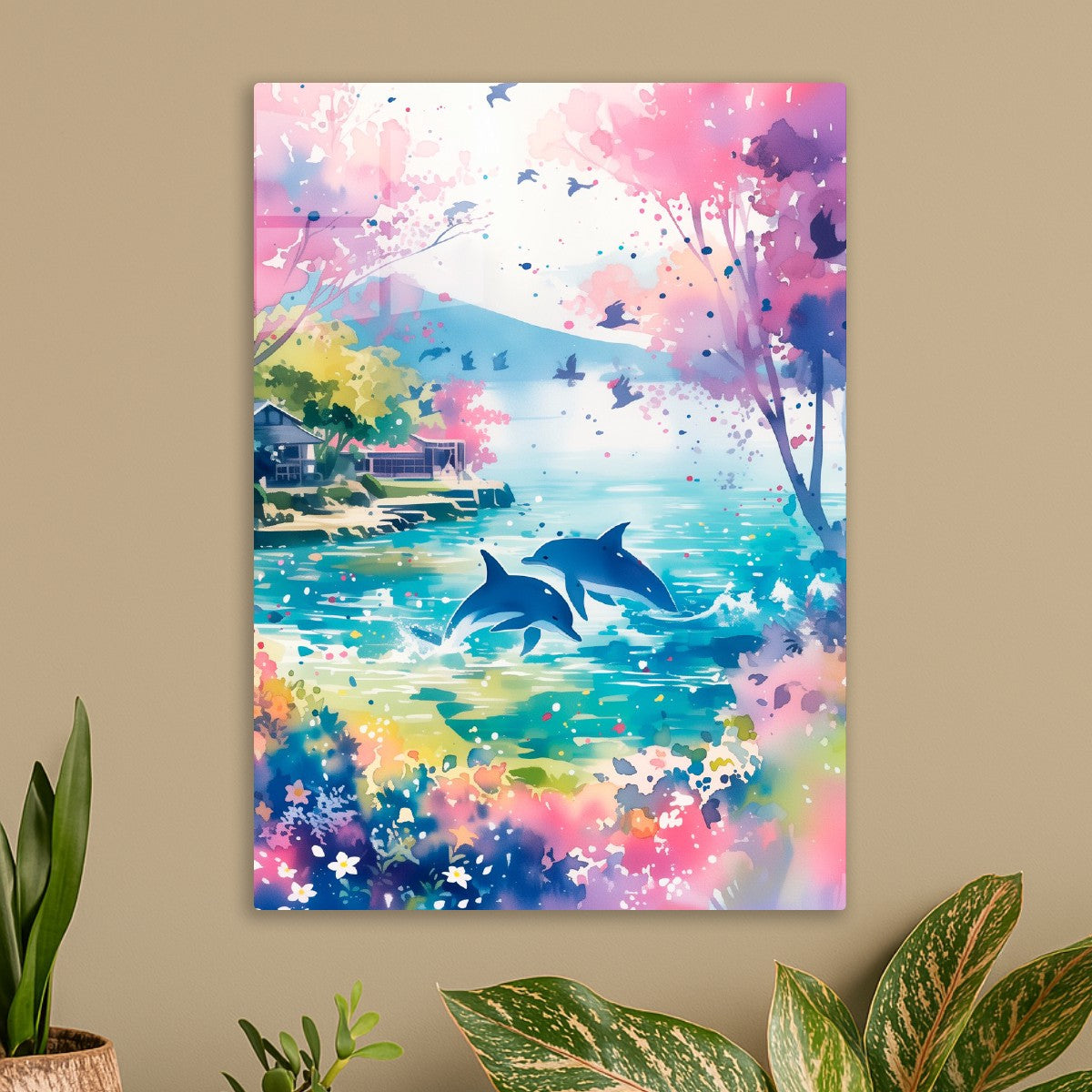 Dolphin Dance Watercolor world
