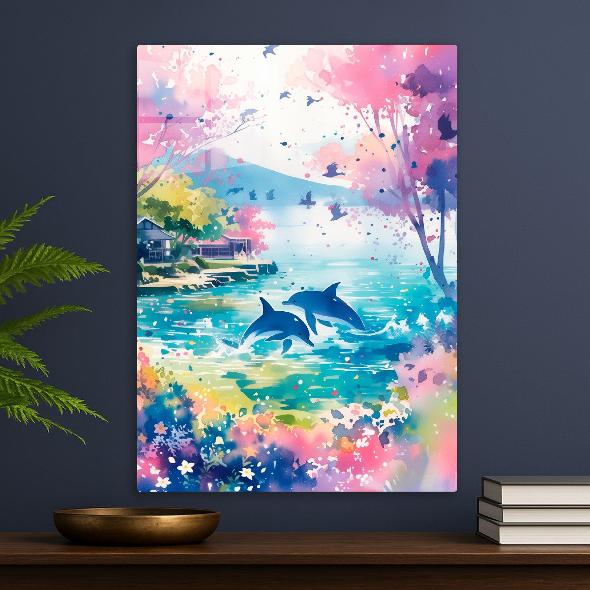 Dolphin Dance Watercolor world
