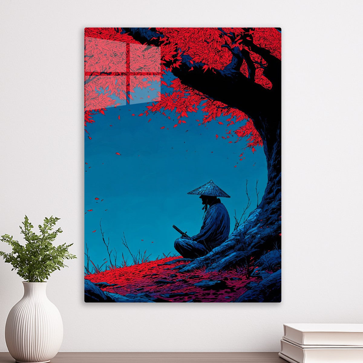 Samurai Under Crimson Maple