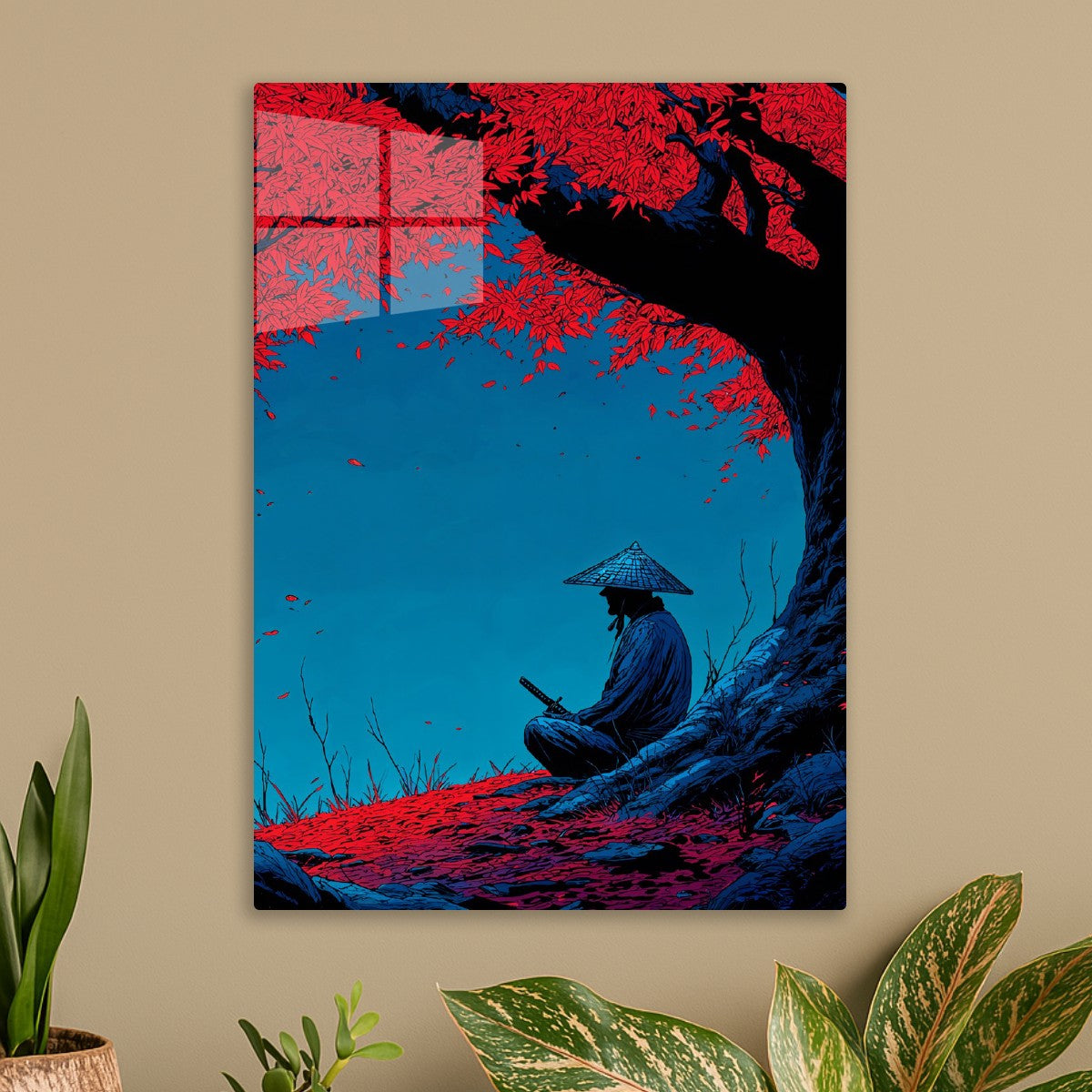 Samurai Under Crimson Maple