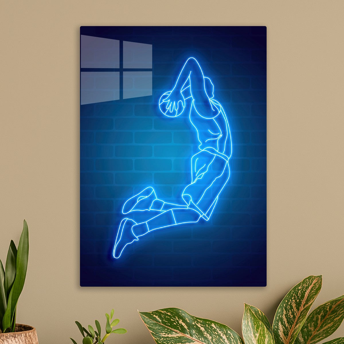 Basketball player neon light