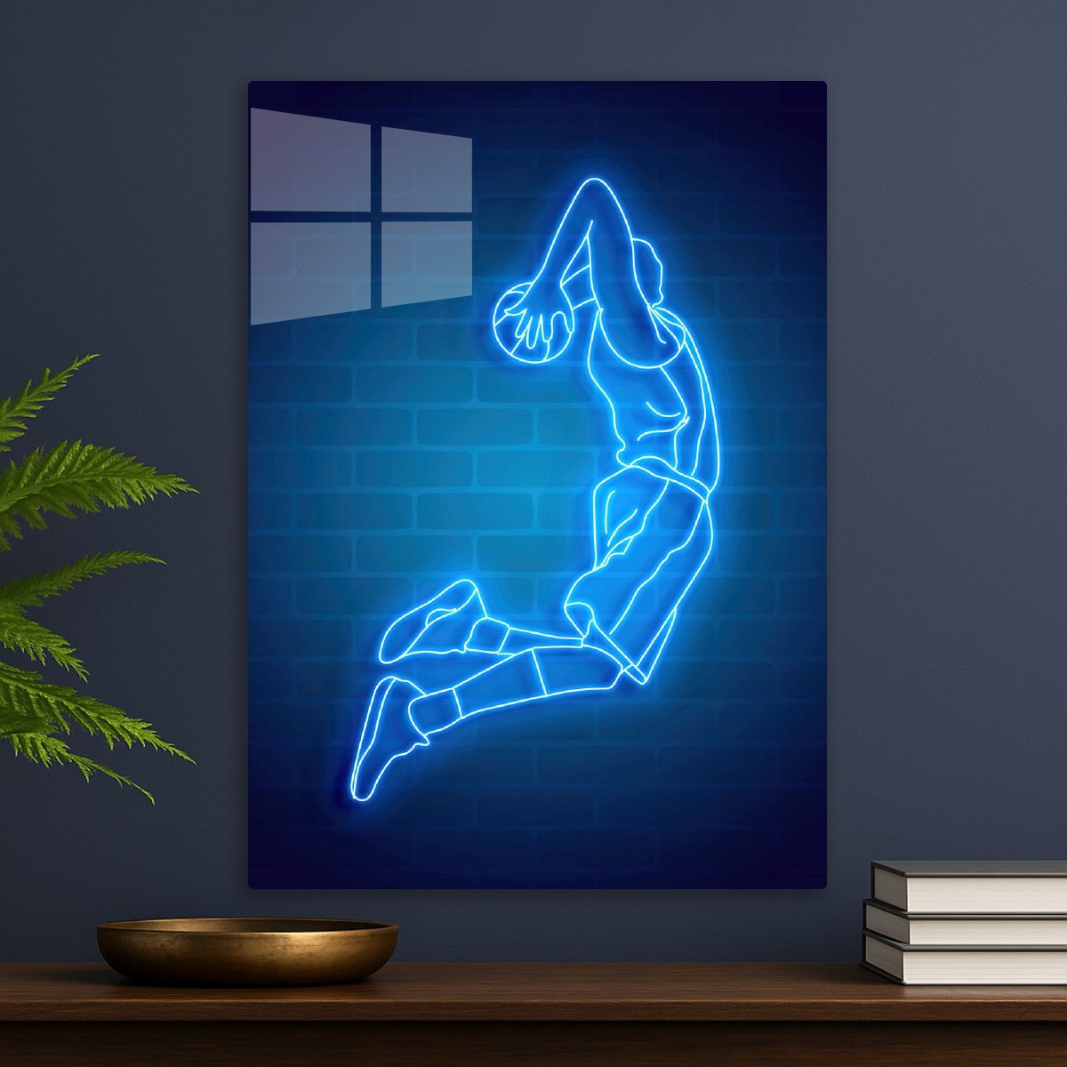 Basketball player neon light