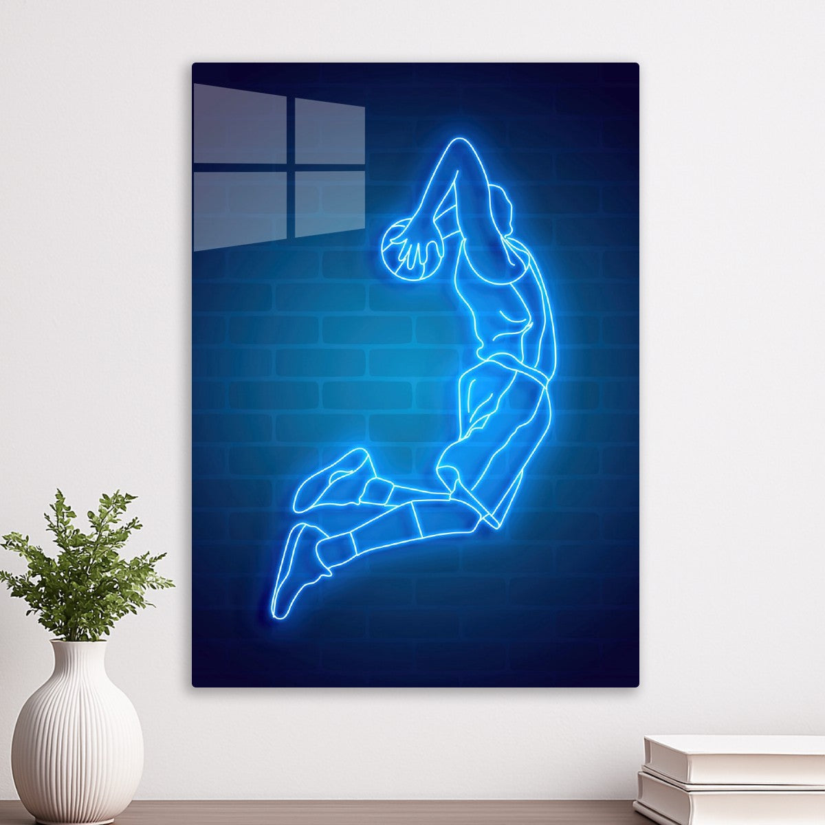 Basketball player neon light
