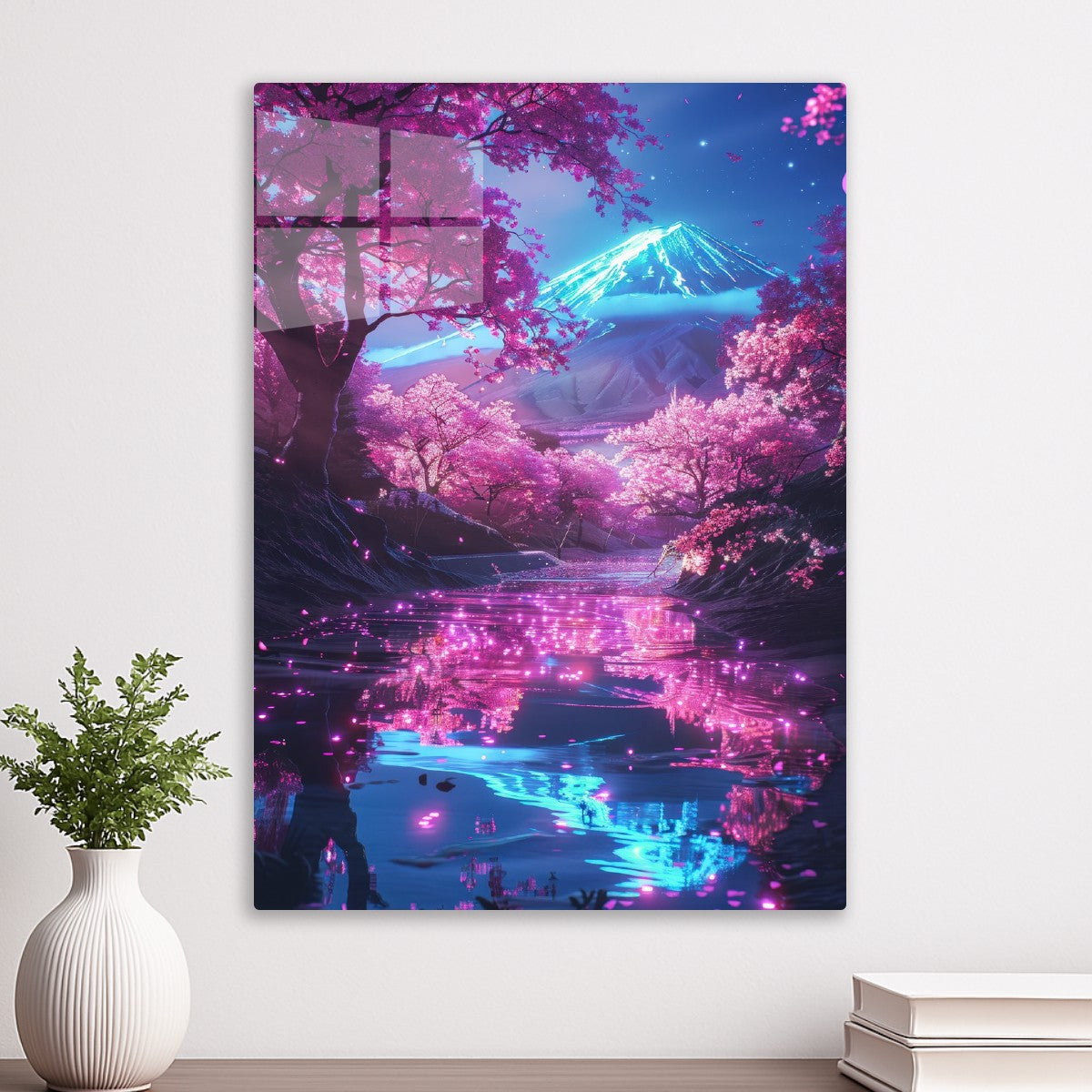 Neon Cherry Blossom Mount Fuji