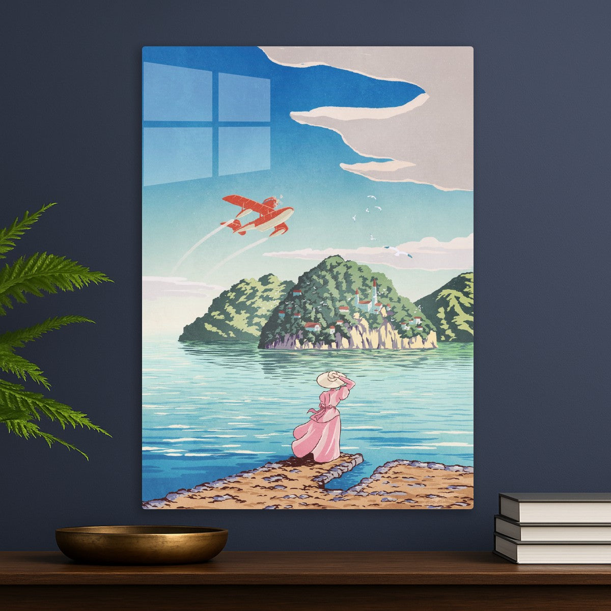 Flying over the sea