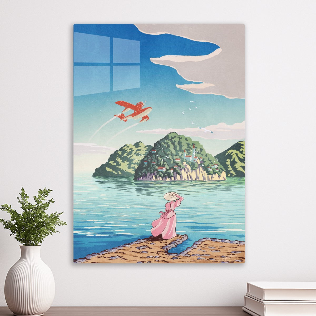 Flying over the sea