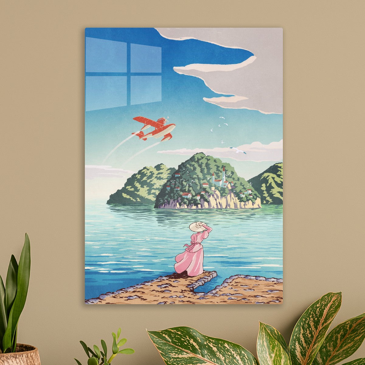 Flying over the sea
