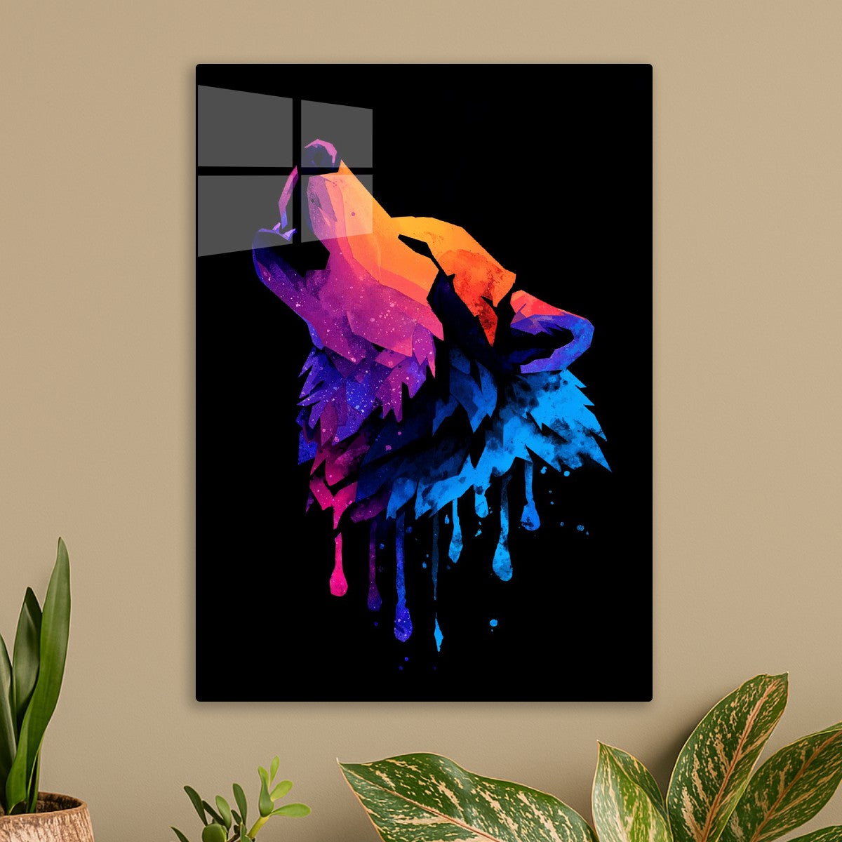 Colorful Howling Wolf