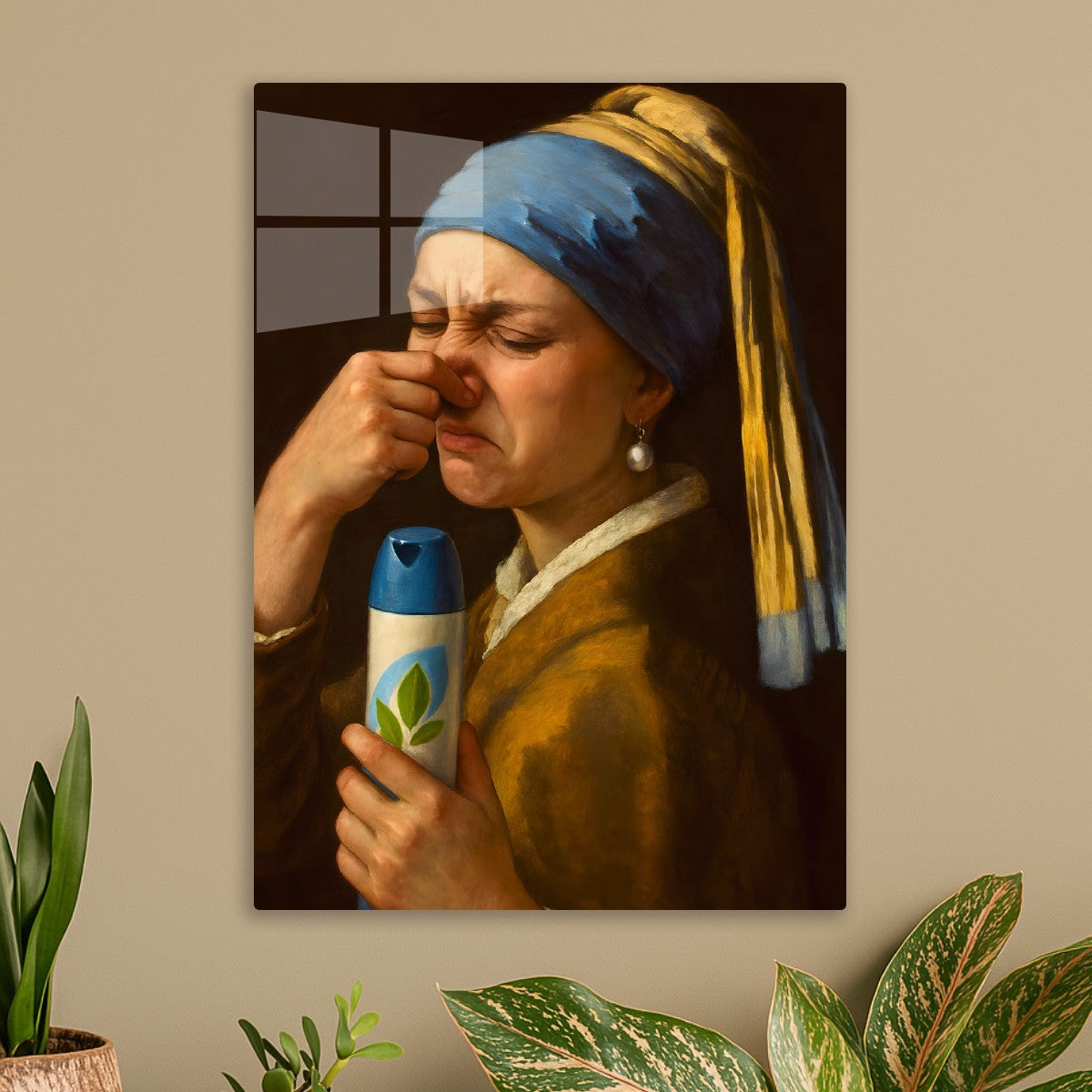 Girl With Air Freshener Spray