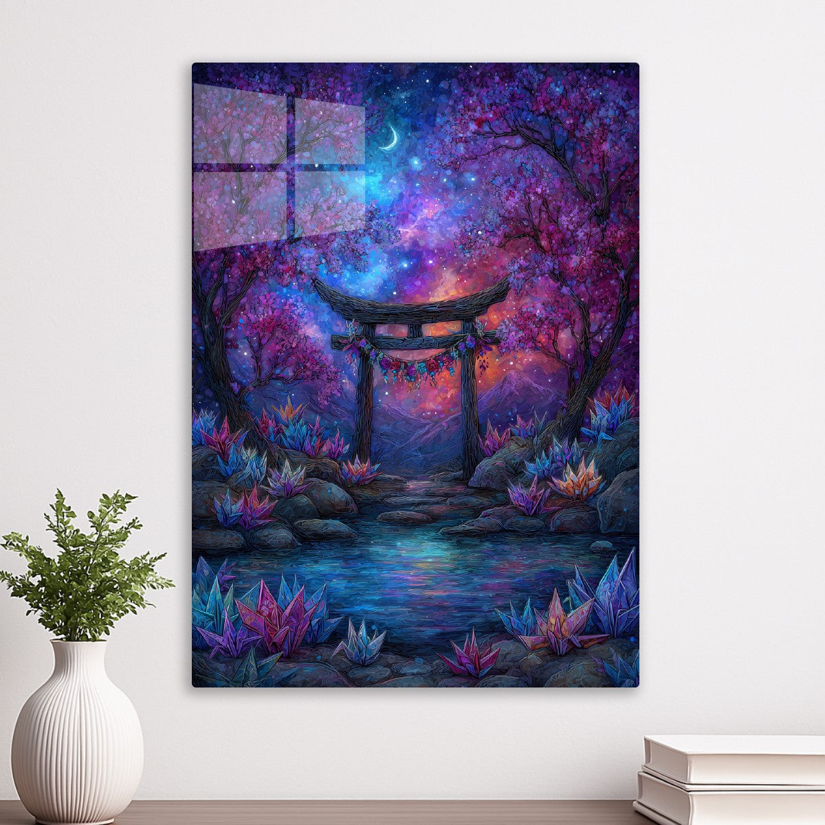 Mystical Torii Under Starry Sky