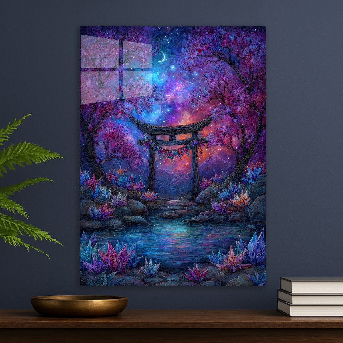 Mystical Torii Under Starry Sky