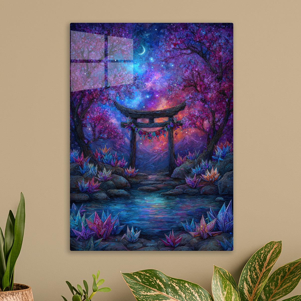 Mystical Torii Under Starry Sky