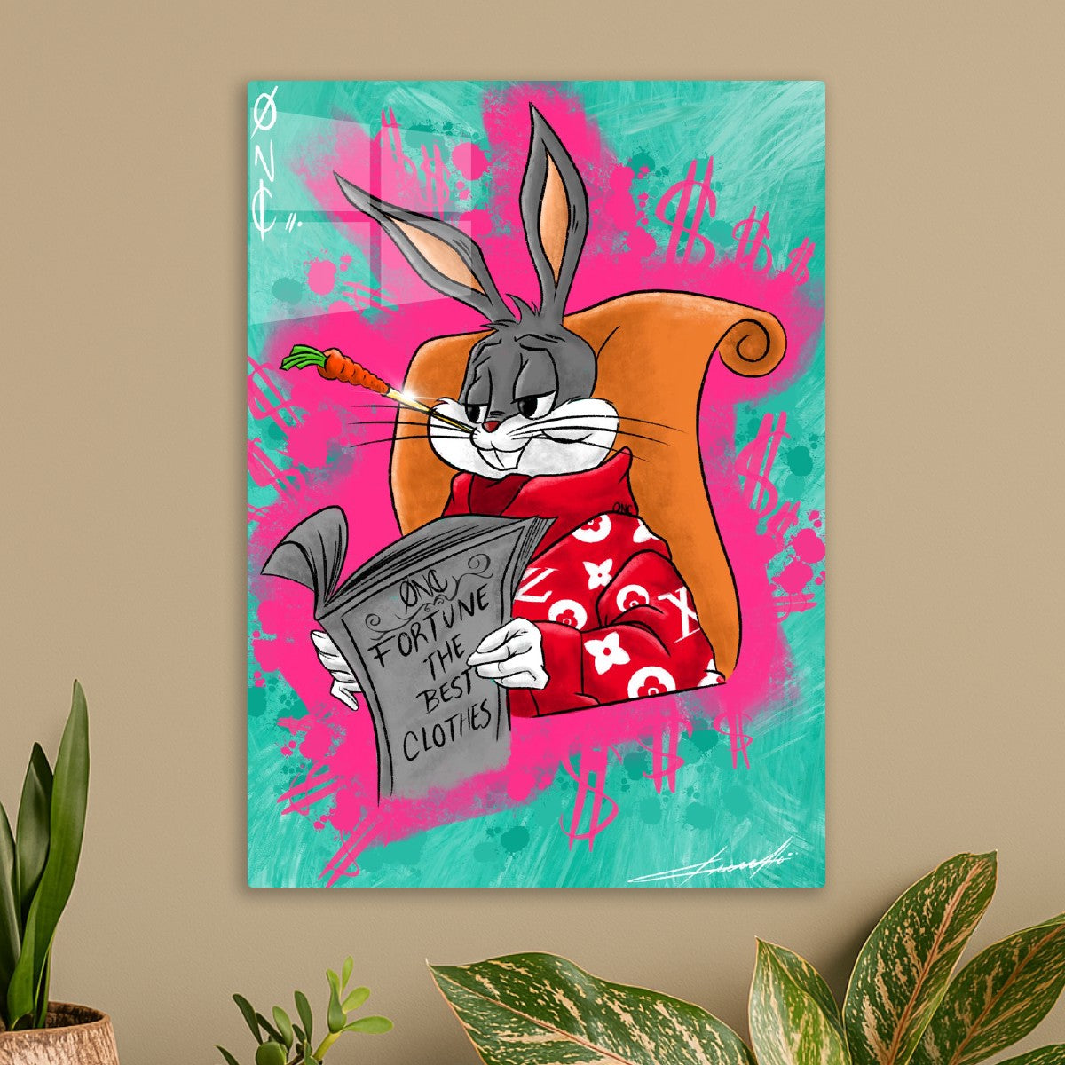 Bunny Reading Newspaper