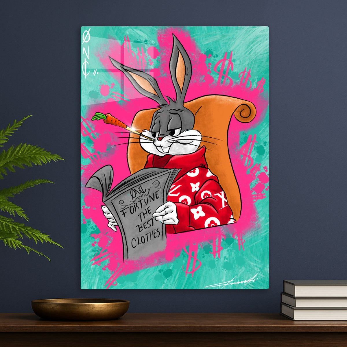Bunny Reading Newspaper