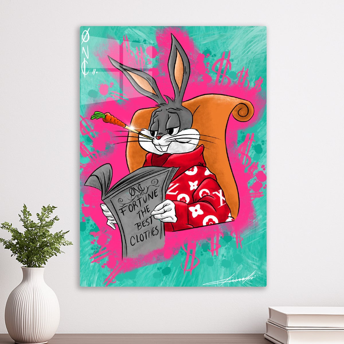 Bunny Reading Newspaper