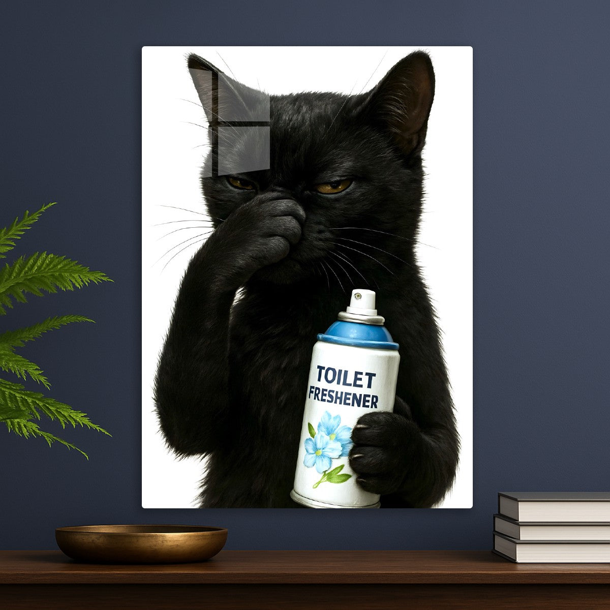 Black Cat Funny Bathroom Art