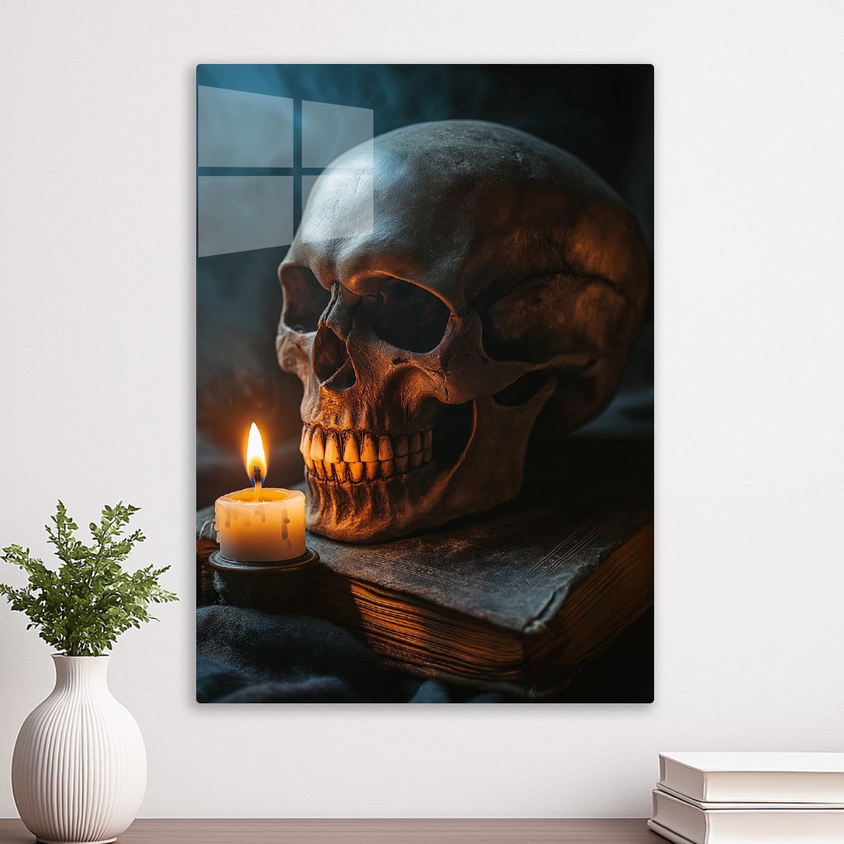 A Hand and a Glowing Skull