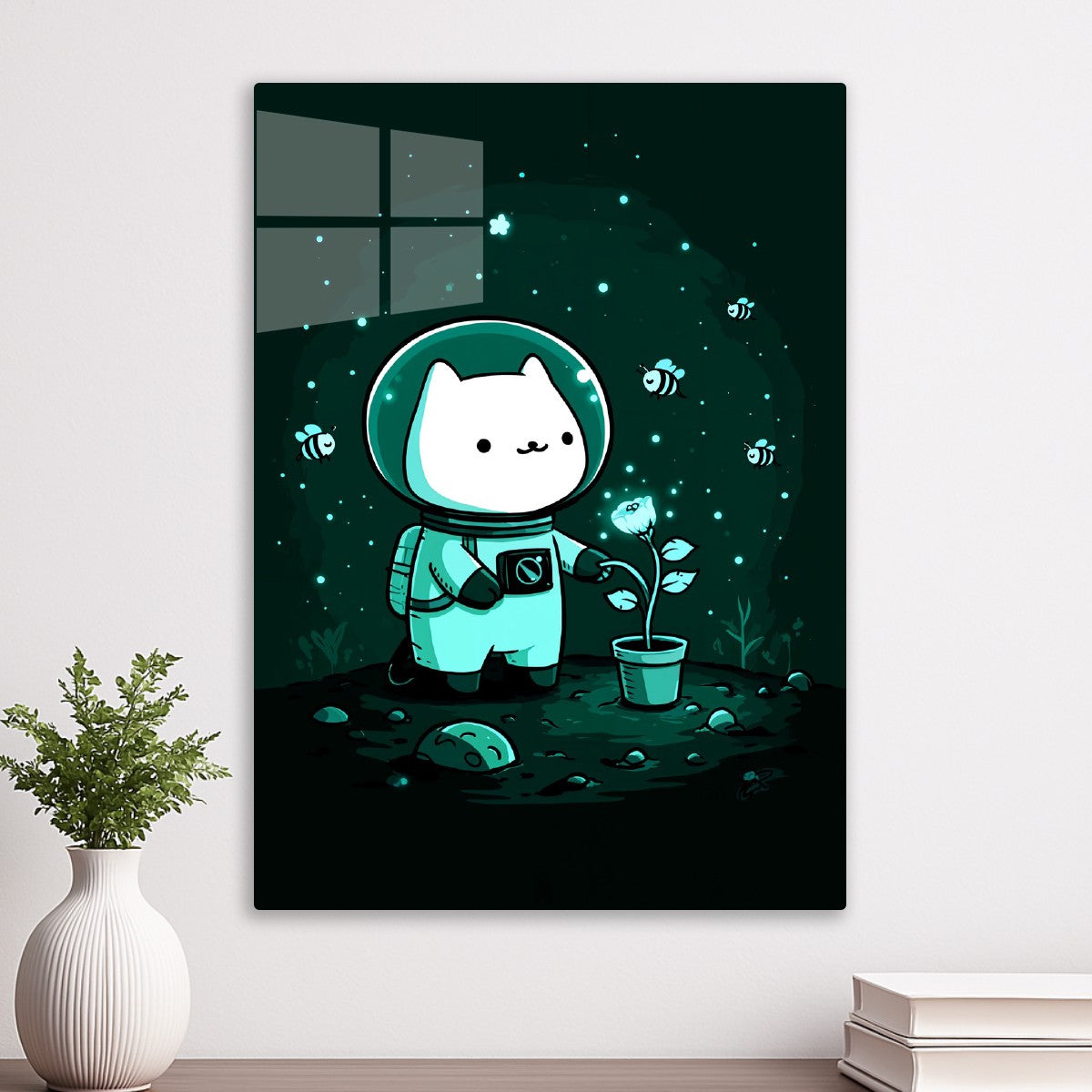 Astronaut Cat Gardening