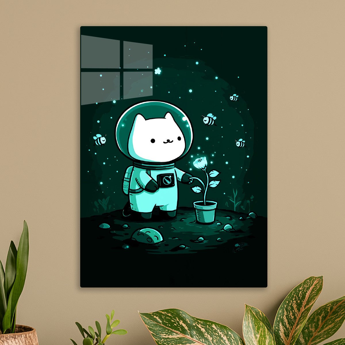 Astronaut Cat Gardening
