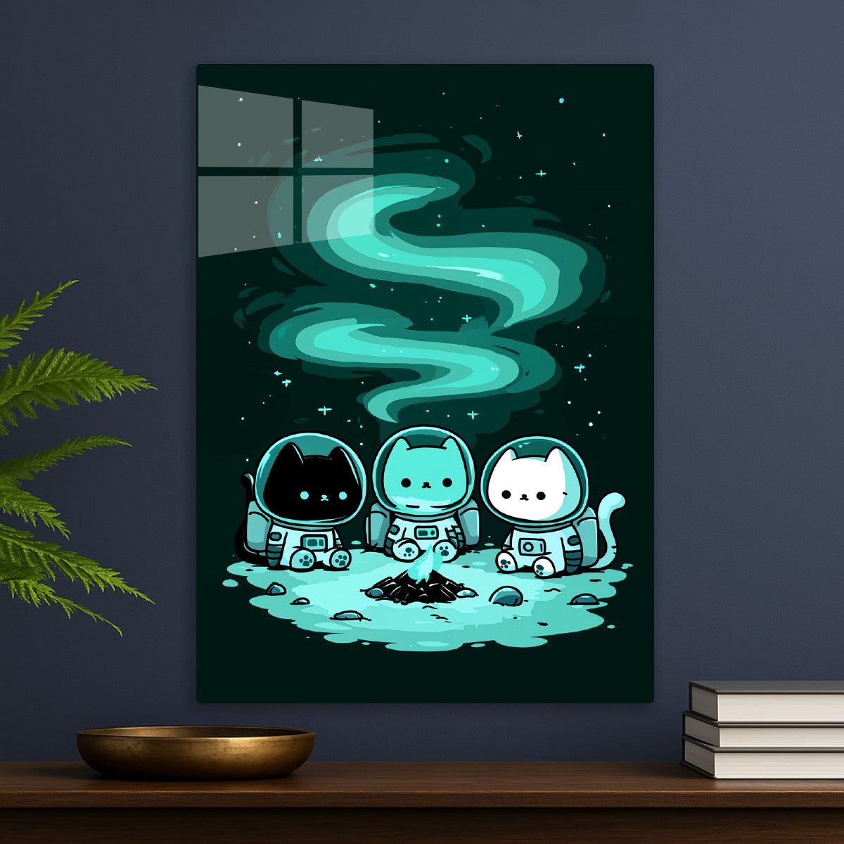 Space Cats Around Campfire