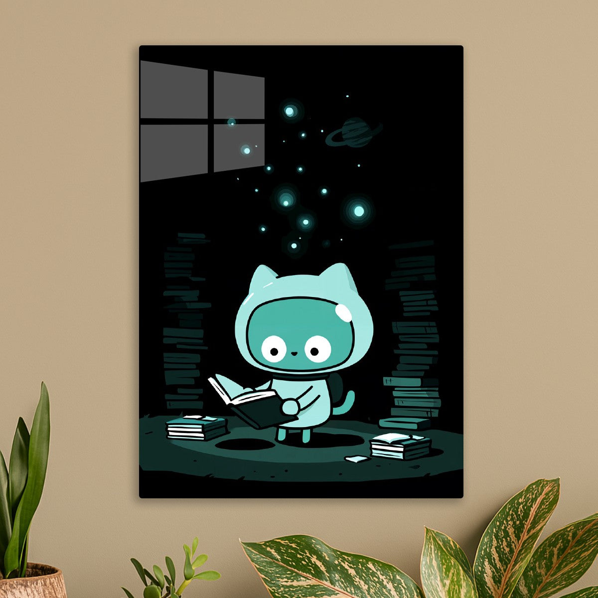 Space Cat Reading Books