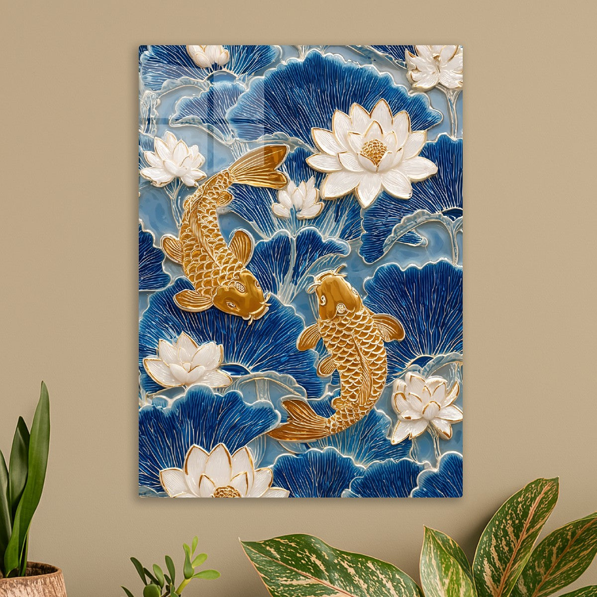 Golden Koi & Lotus Harmony