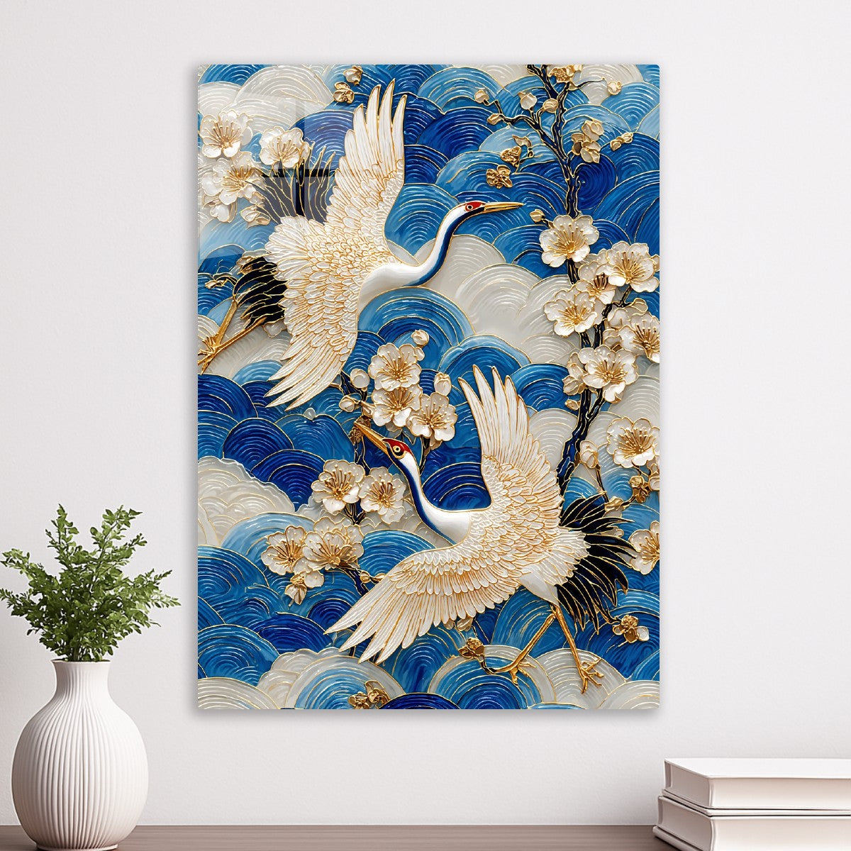 Porcelain Cranes in Bloom