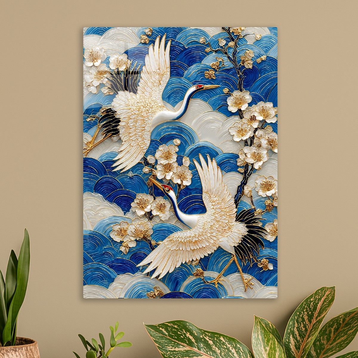 Porcelain Cranes in Bloom