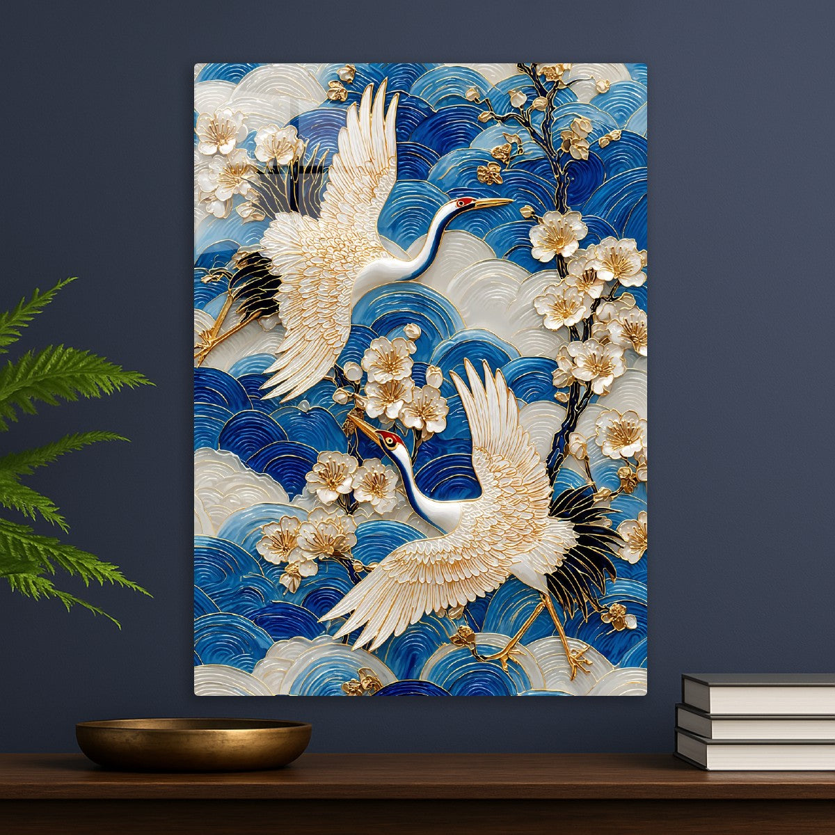 Porcelain Cranes in Bloom