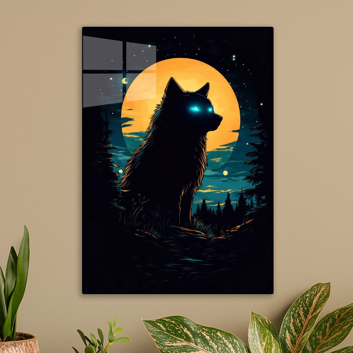 Wolf Howling at the Moon