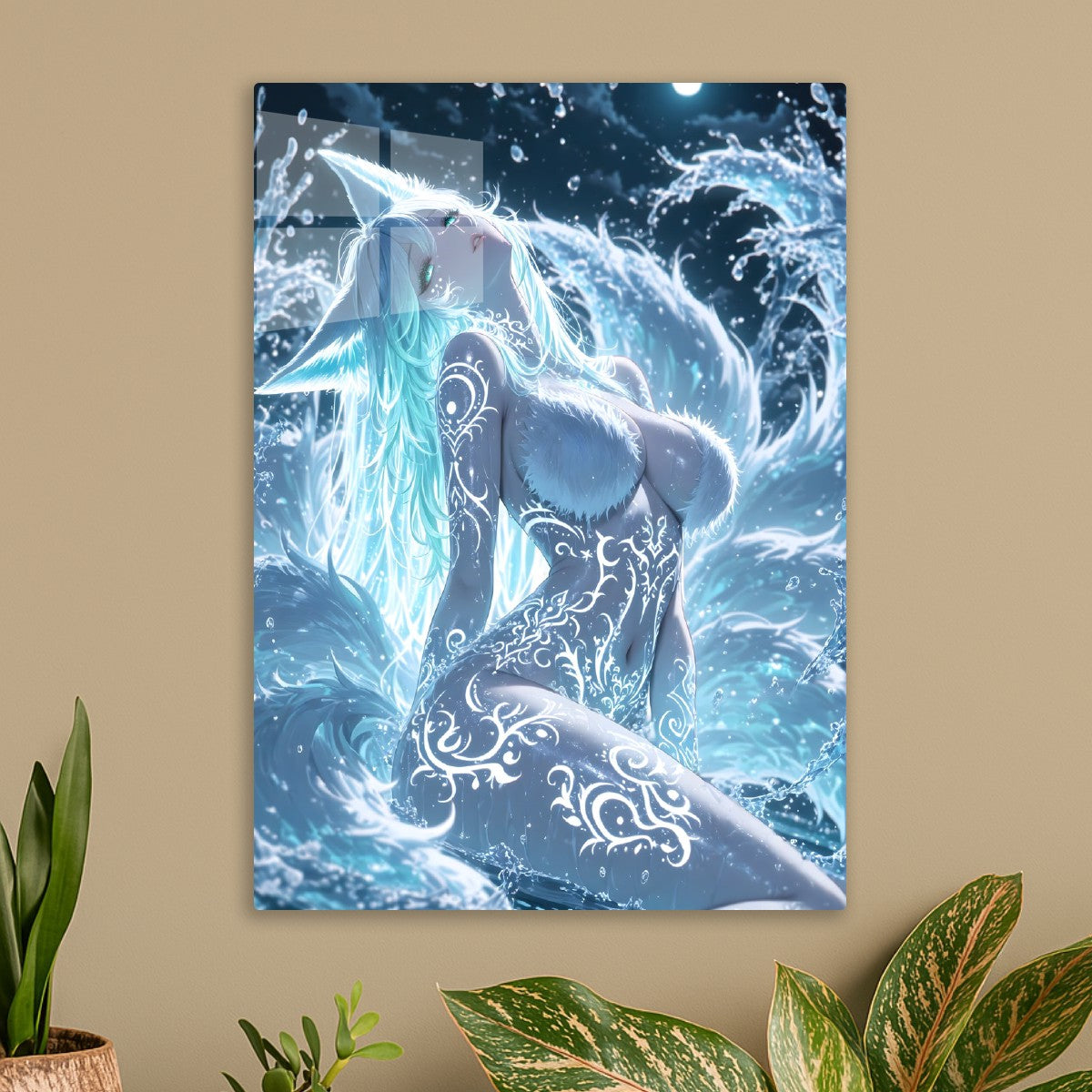 Celestial Vixen in Moonlit Wat