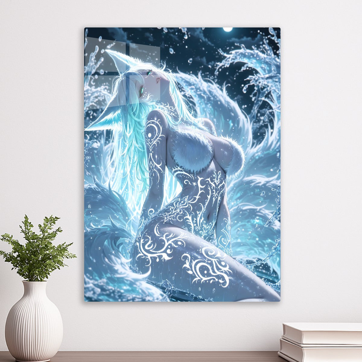 Celestial Vixen in Moonlit Wat