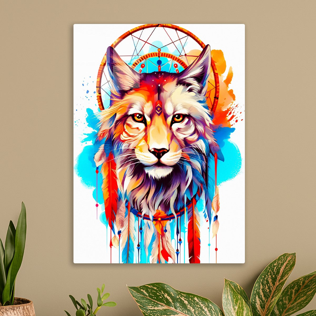 Watercolor Tribal Lynx