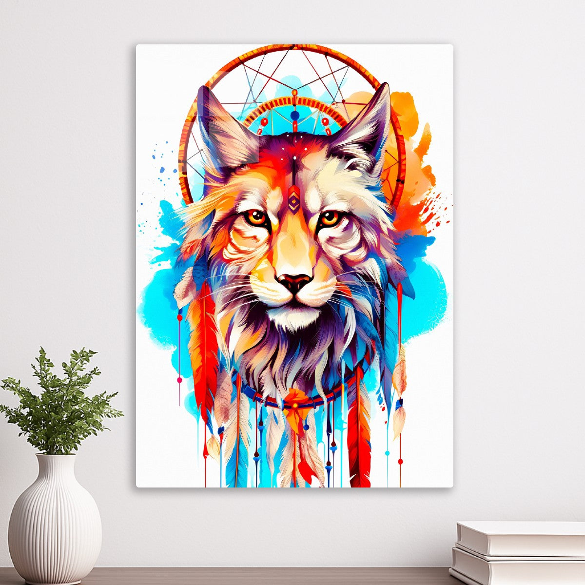 Watercolor Tribal Lynx