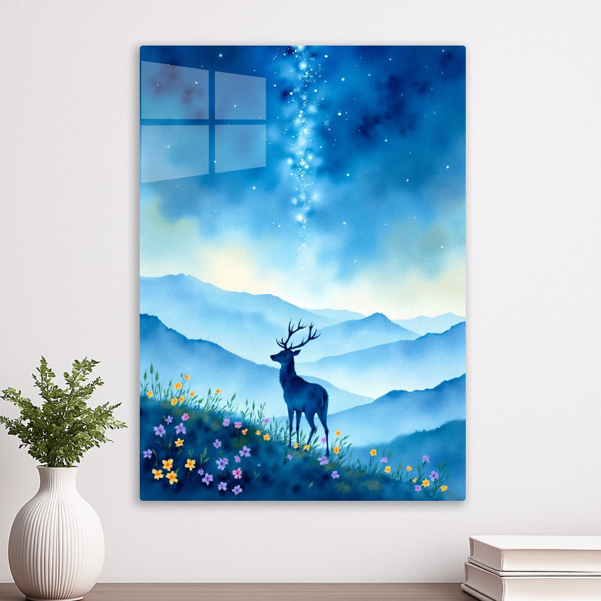 Deer Under Starry Sky 