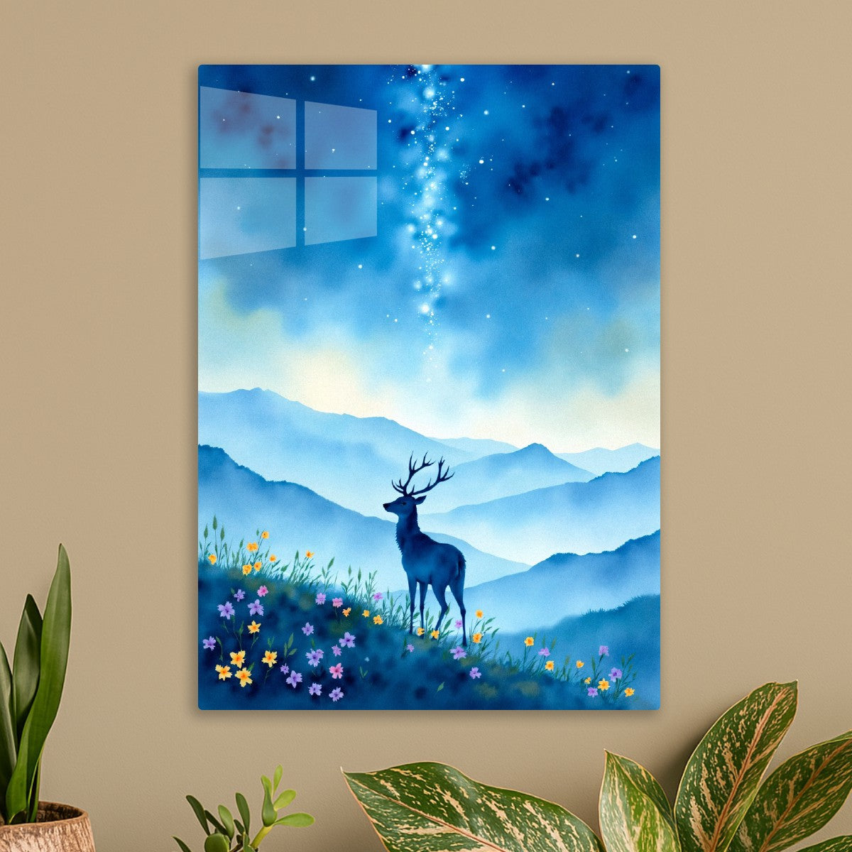 Deer Under Starry Sky 