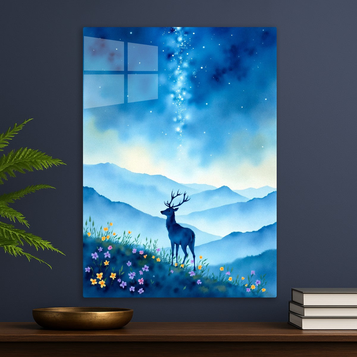 Deer Under Starry Sky 