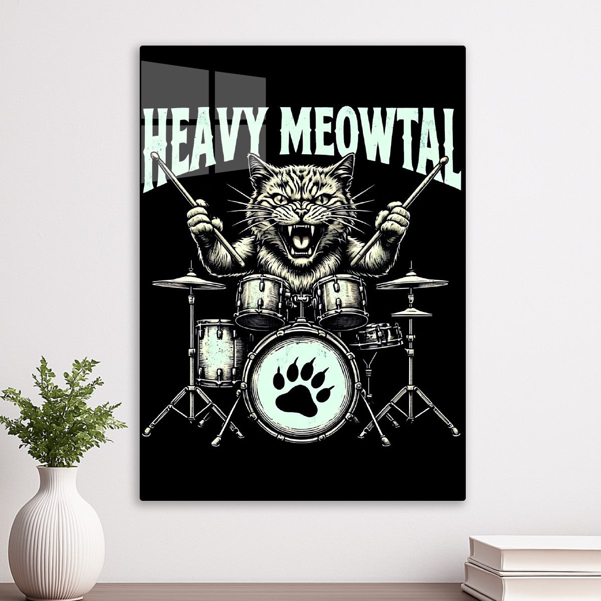 Heavy Meowtal Cat Drummer