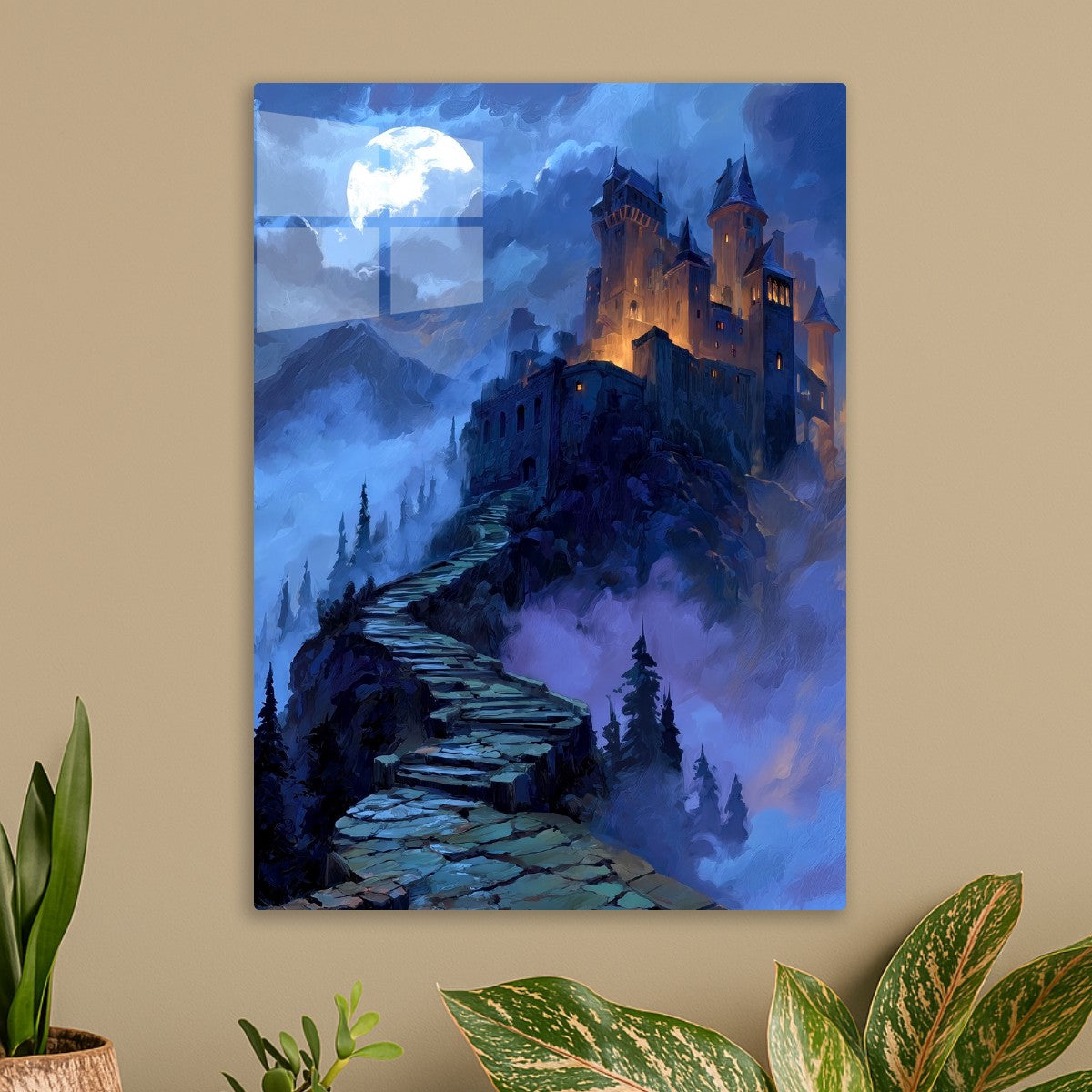 Misty Castle on a Mountain