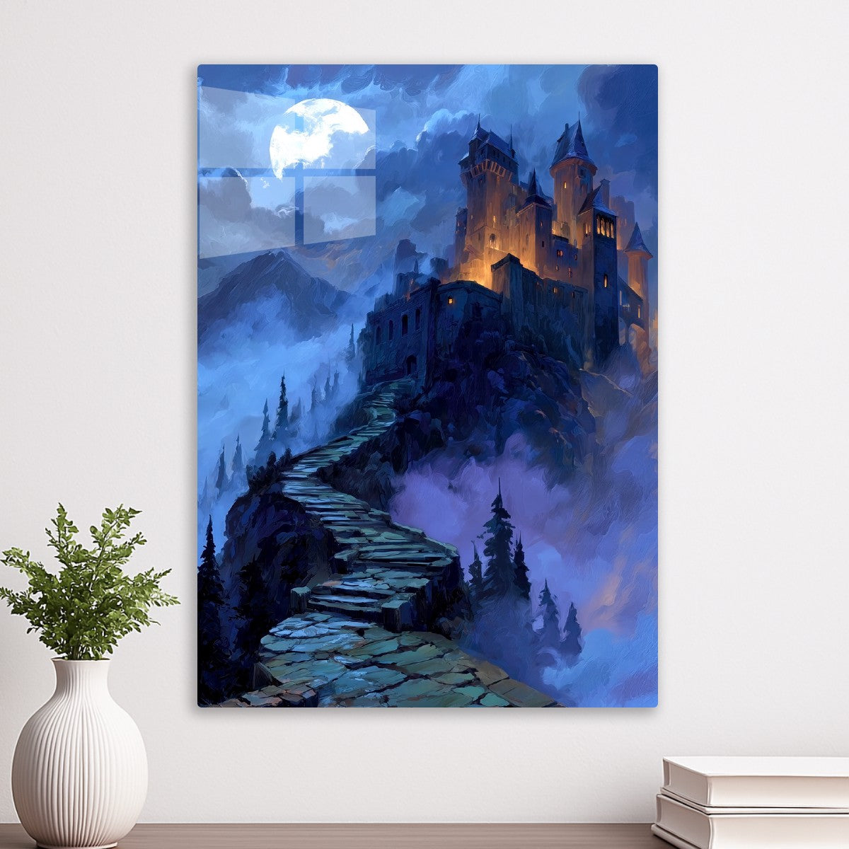 Misty Castle on a Mountain