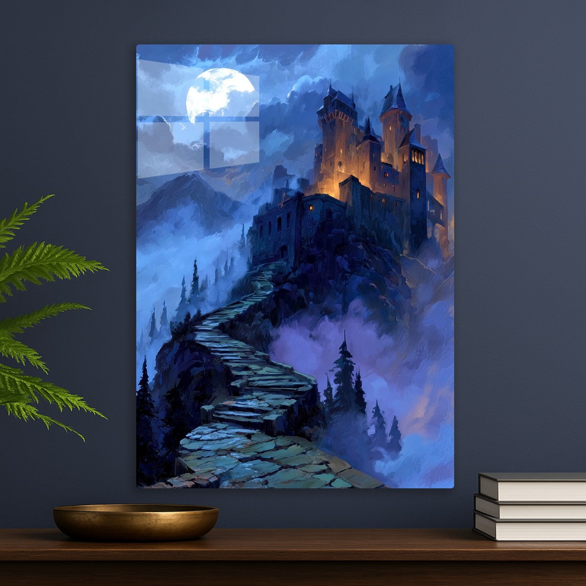 Misty Castle on a Mountain