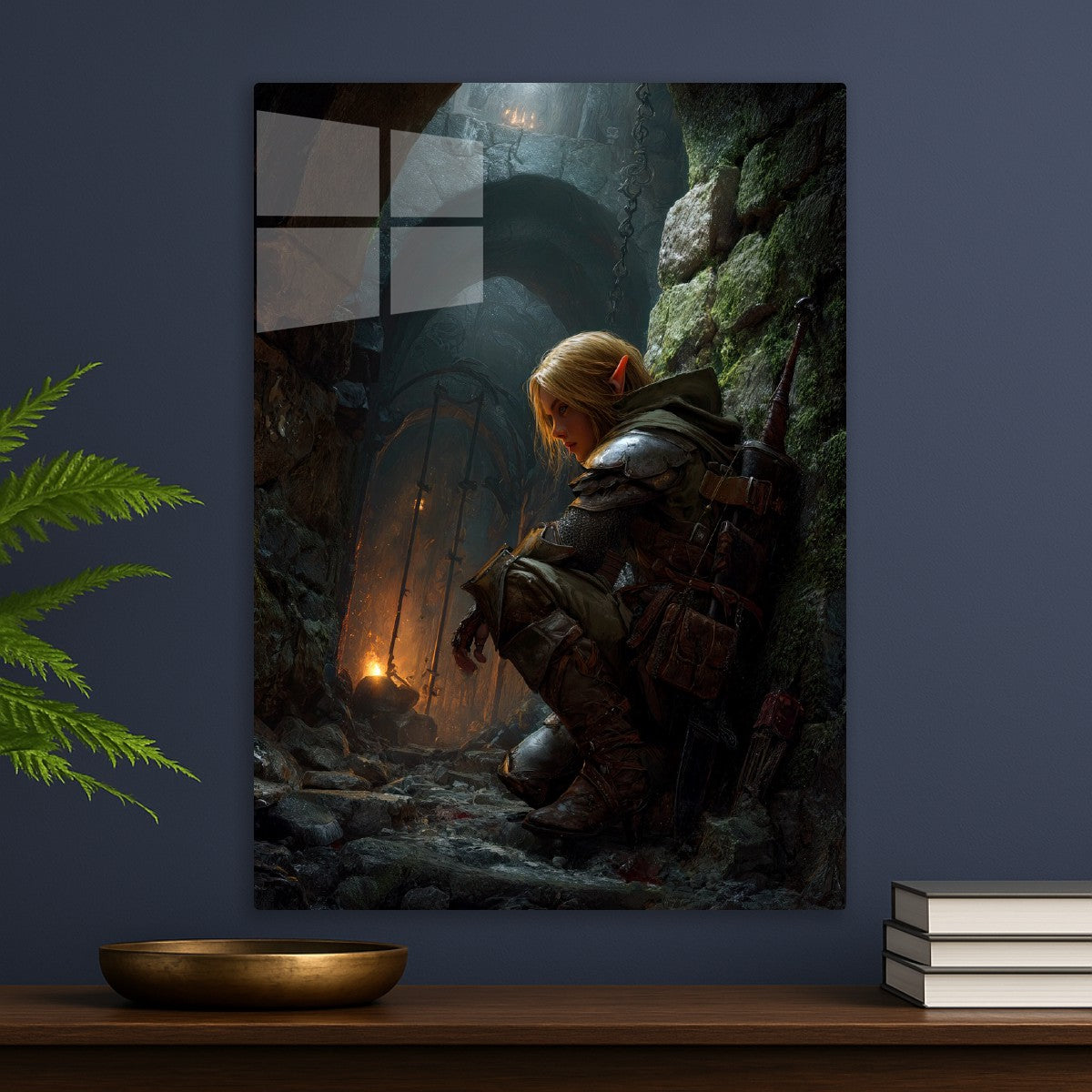 Elf Warrior Exploring Dungeon