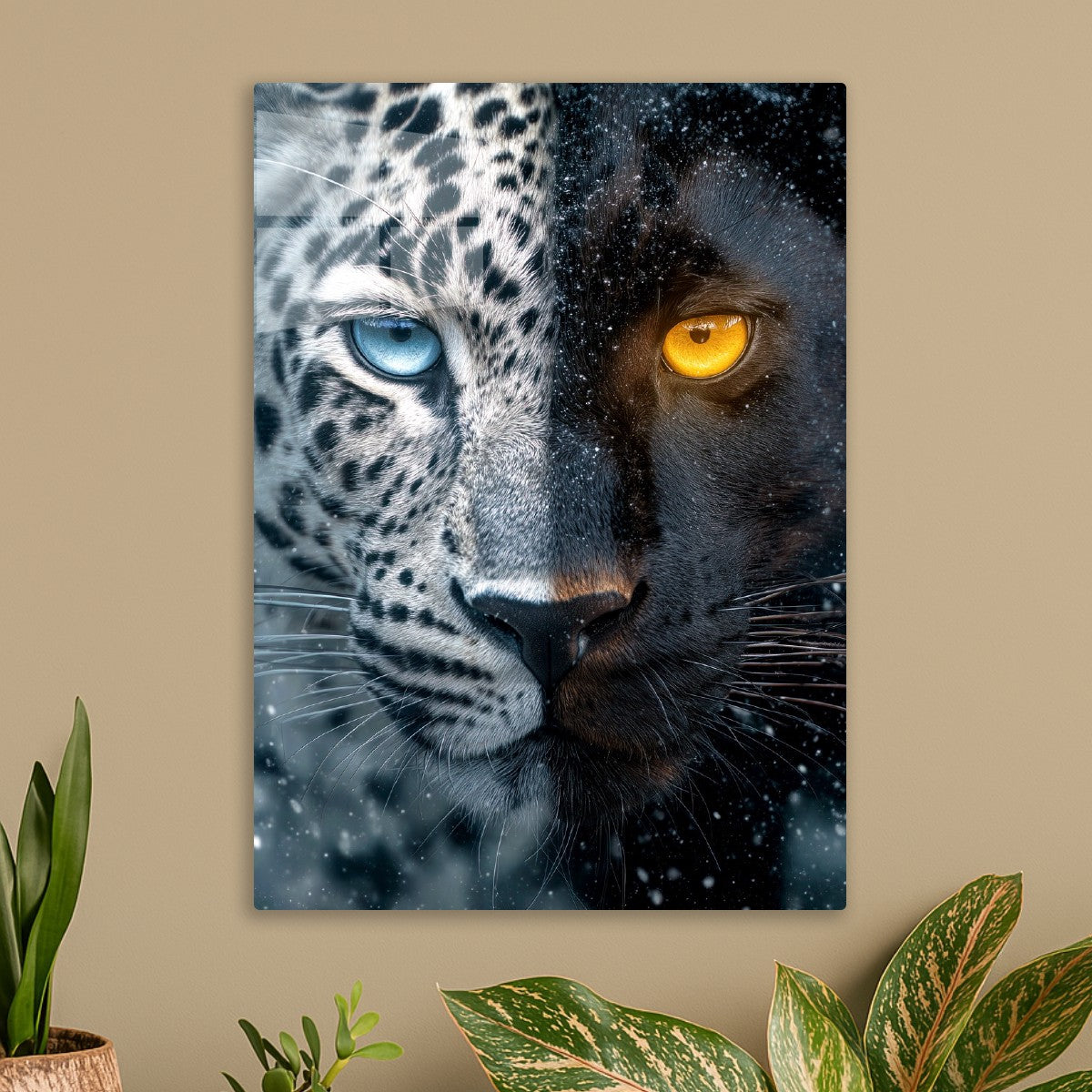 Panther Leopard Split Portrait