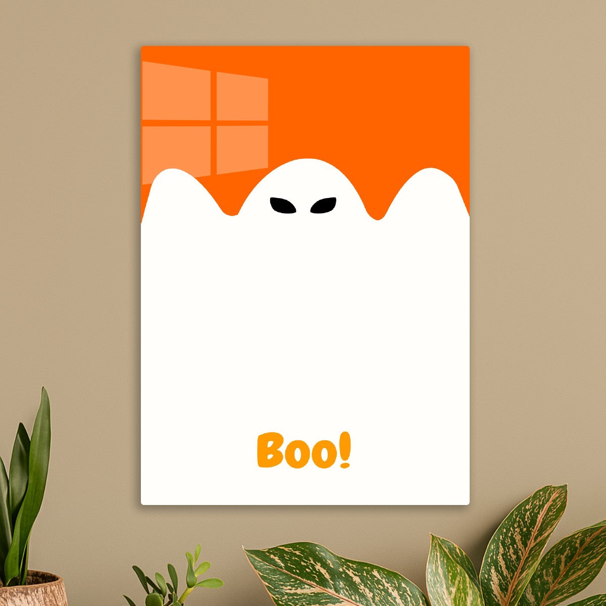 Boo Minimalist Ghost Art