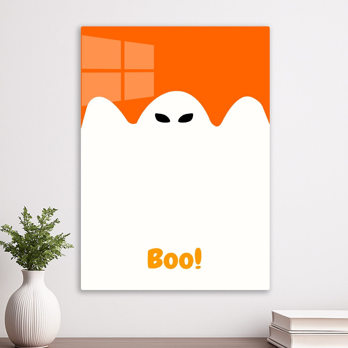 Boo Minimalist Ghost Art