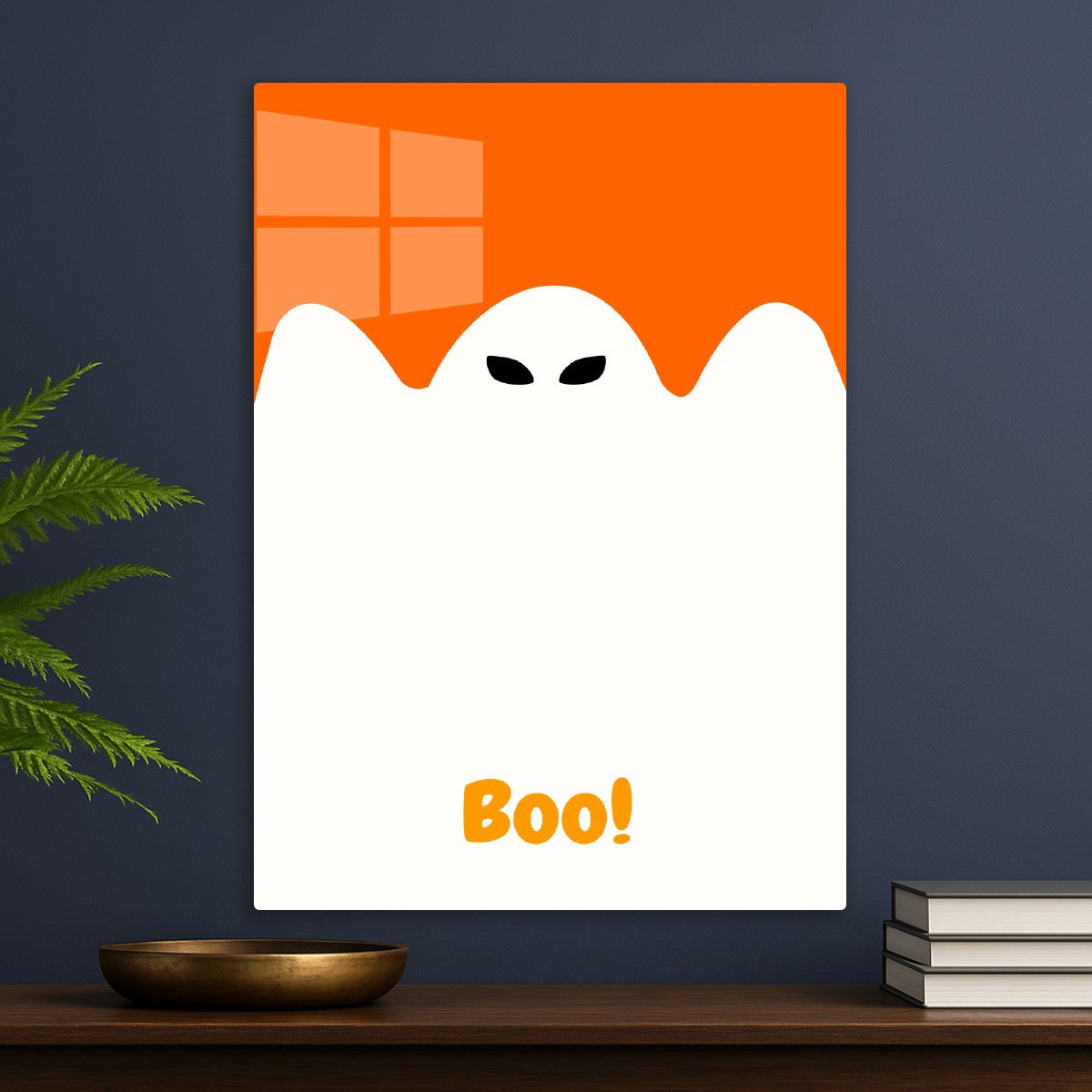 Boo Minimalist Ghost Art