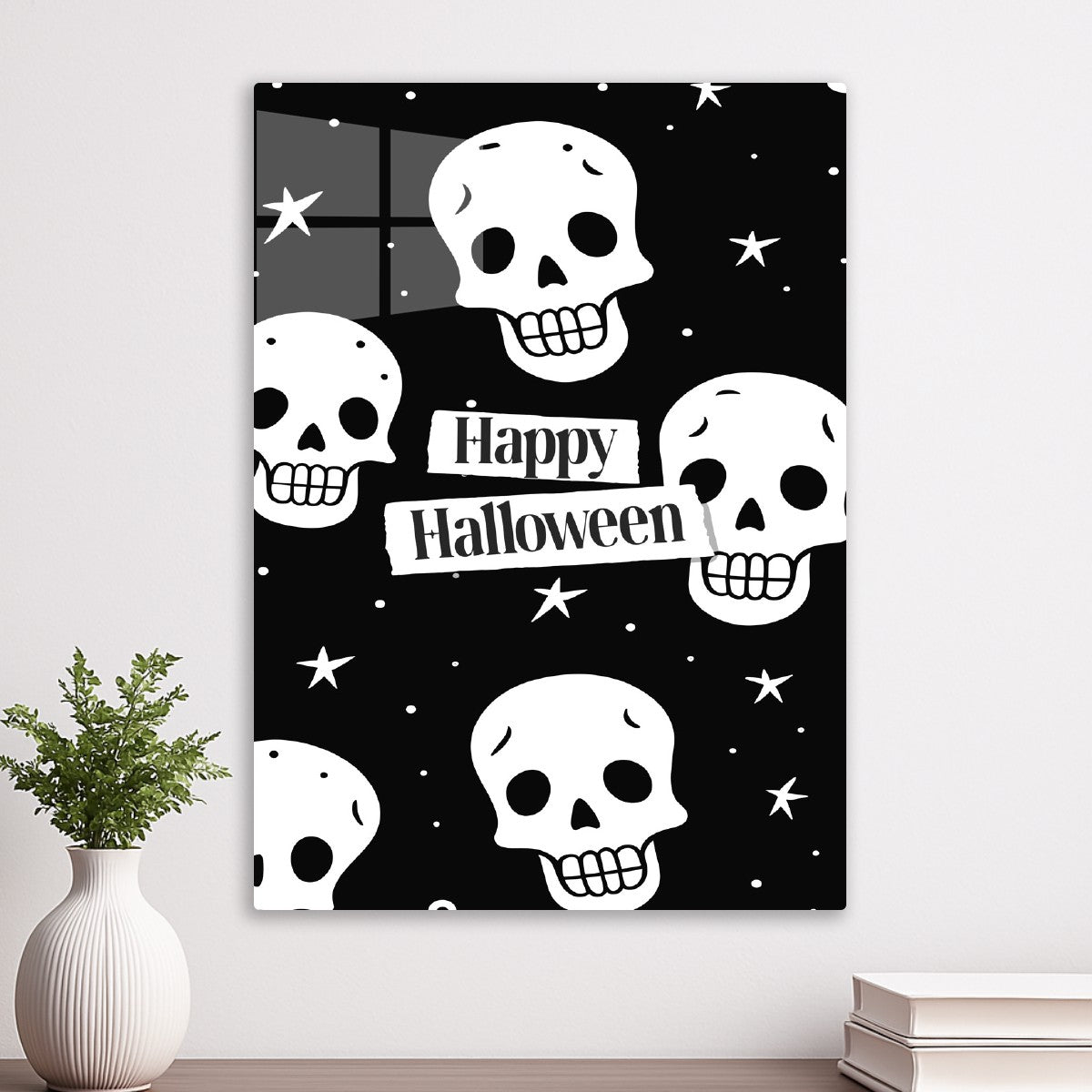 Black and White Skull Pattern